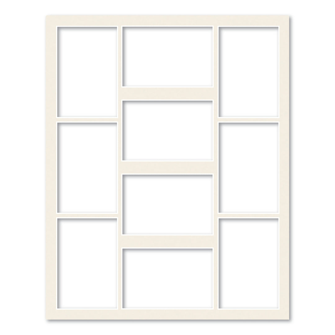 10 Window (4x6in) Collage Photo Mat Board Antique White Acid-Free Mat Board from our Custom Cut Mat Boards collection by Profile Products (Australia) Pty Ltd