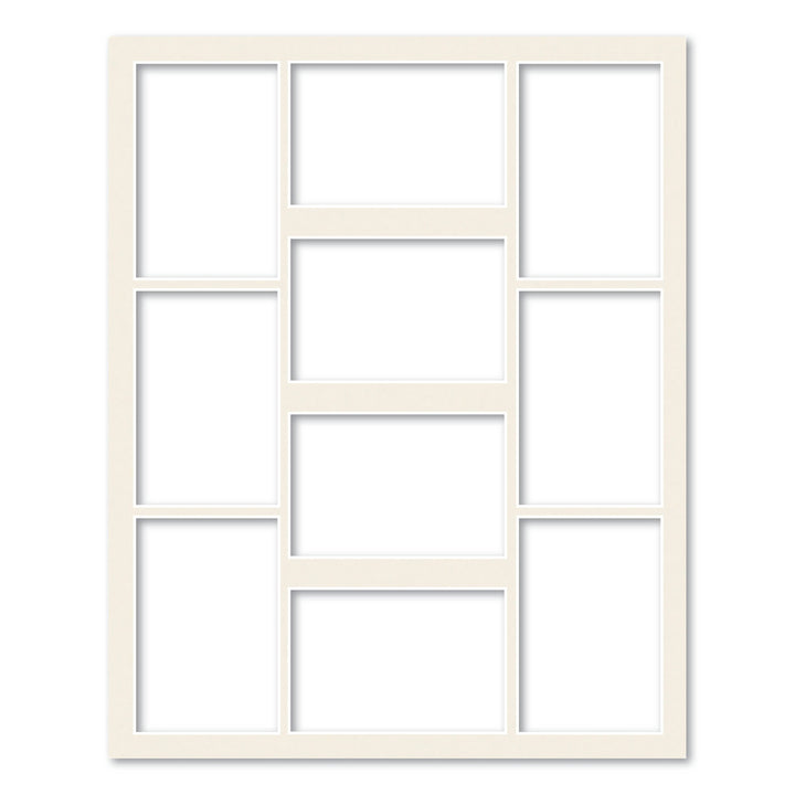 10 Window (4x6in) Collage Photo Mat Board Antique White Acid-Free Mat Board from our Custom Cut Mat Boards collection by Profile Products (Australia) Pty Ltd