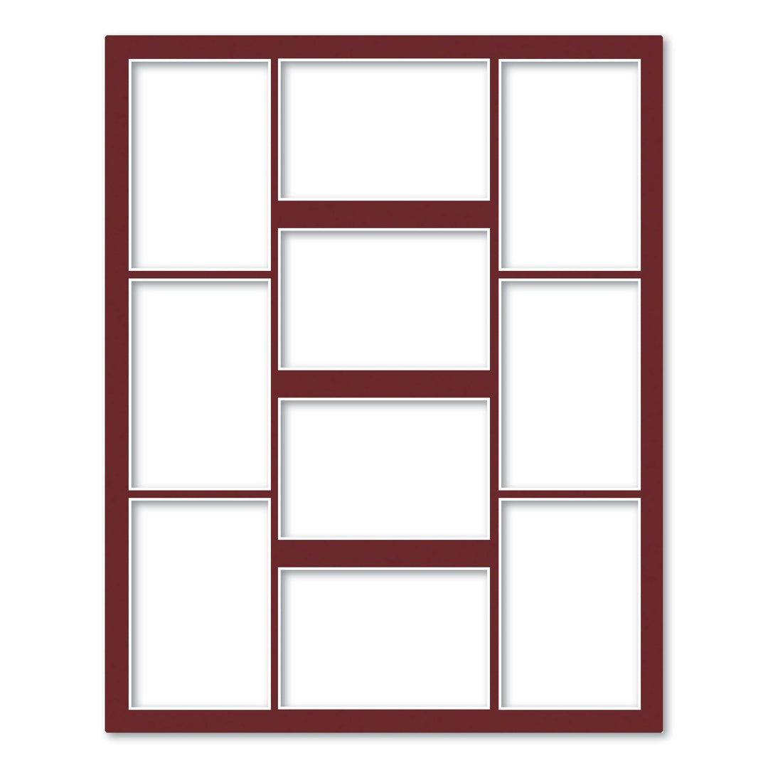 10 Window (4x6in) Collage Photo Mat Board Burgundy Maroon Acid-Free Mat Board from our Custom Cut Mat Boards collection by Profile Products (Australia) Pty Ltd