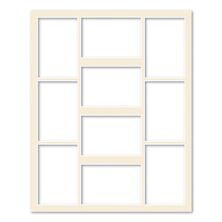 10 Window (4x6in) Collage Photo Mat Board Ivory Acid-Free Mat Board from our Custom Cut Mat Boards collection by Profile Products (Australia) Pty Ltd