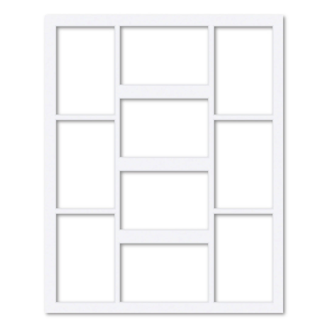 10 Window (4x6in) Collage Photo Mat Board Ultimate White Acid-Free Mat Board from our Custom Cut Mat Boards collection by Profile Products (Australia) Pty Ltd