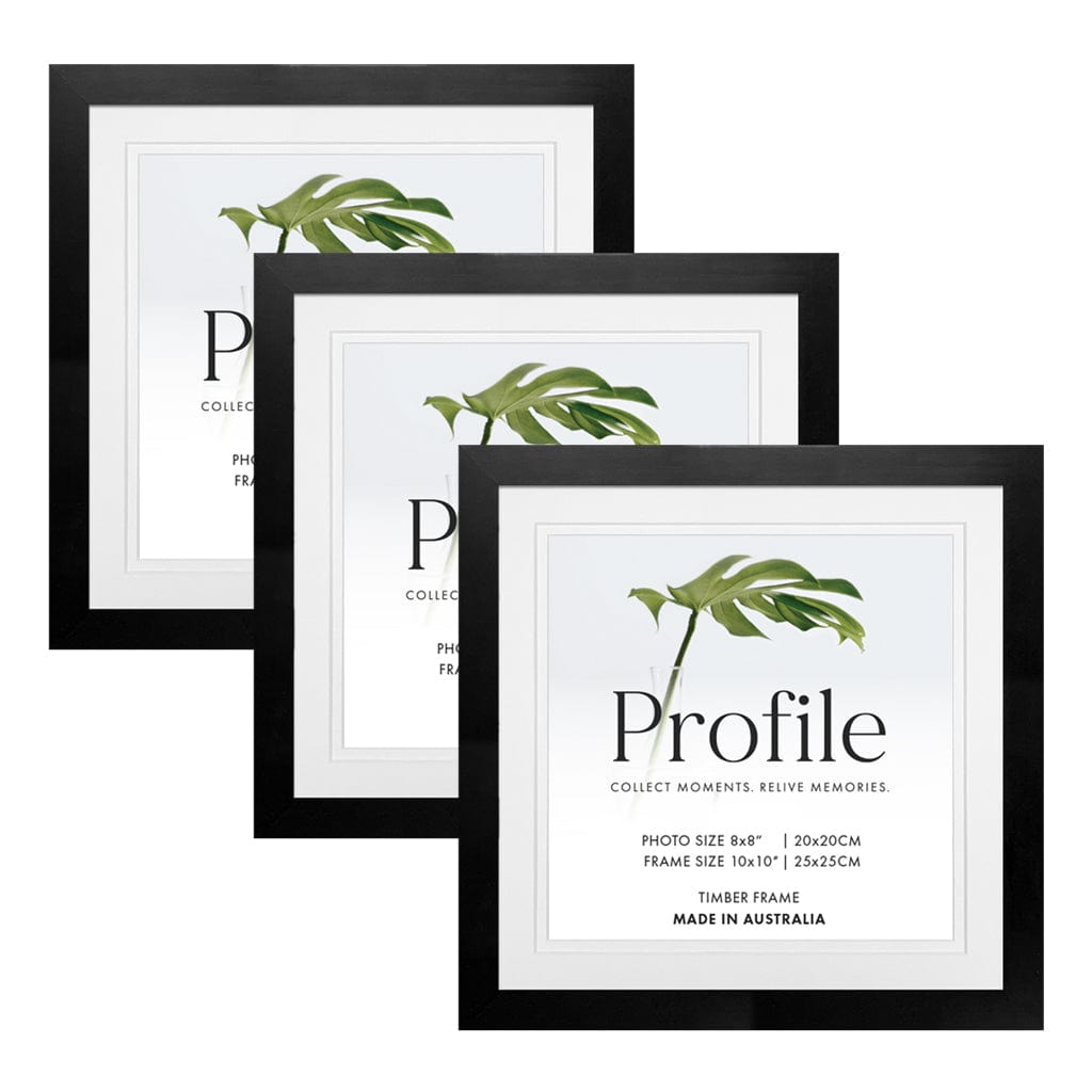10420 Black 10x10/8x8 (3pk) from our Australian Made Picture Frames collection by Profile Australia