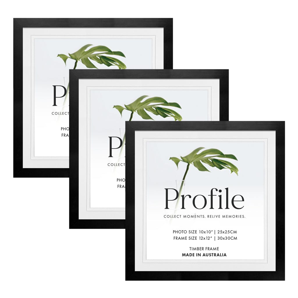 10420 Black 12x12/10x10 (3pk) from our Australian Made Picture Frames collection by Profile Australia