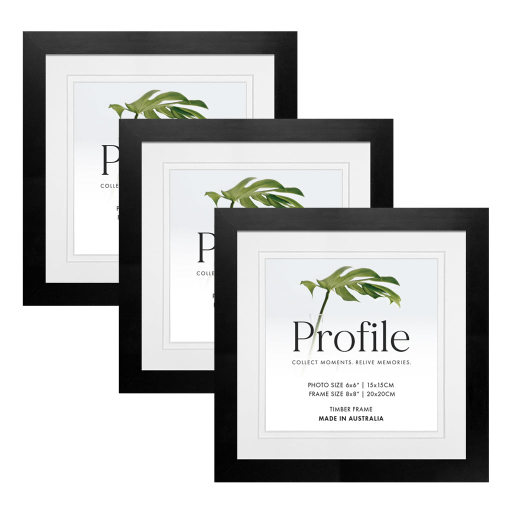 10420 Black 8x8/6x6 (3pk) from our Australian Made Picture Frames collection by Profile Australia