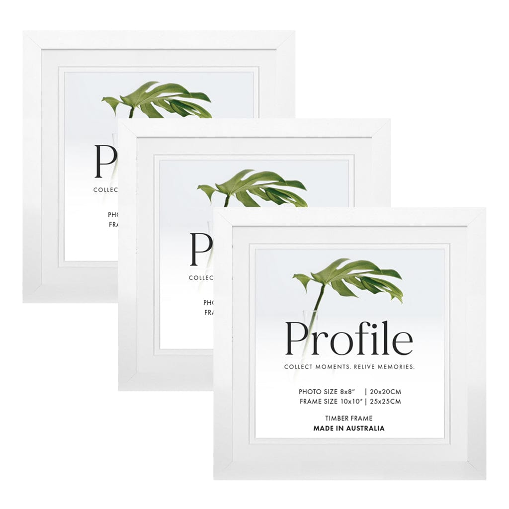 10420 White 10x10/8x8 (3pk) from our Australian Made Picture Frames collection by Profile Australia