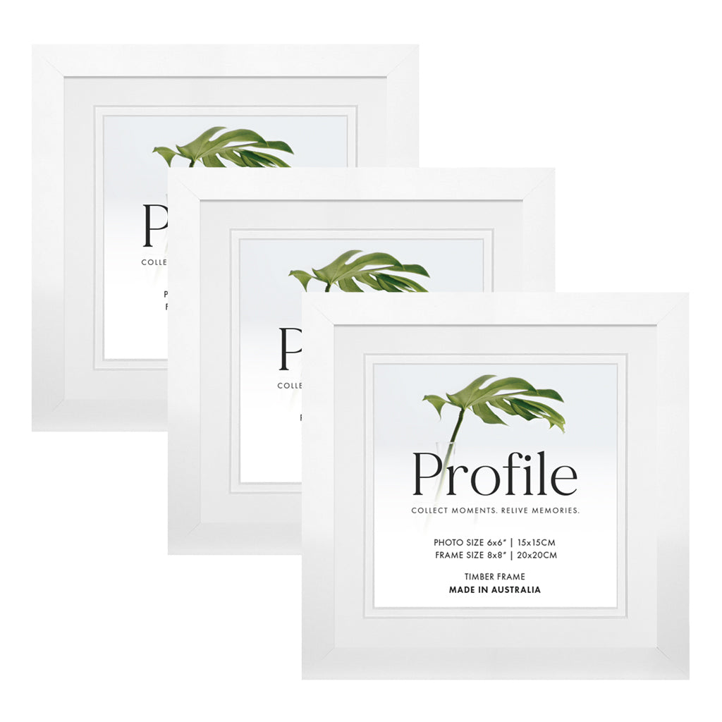 10420 White 8x8/6x6 (3pk) from our Australian Made Picture Frames collection by Profile Australia