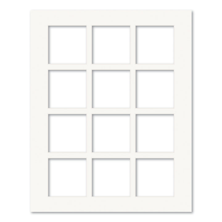 12 Window (4x4in) Collage Photo Mat Board Ice White Acid-Free Mat Board from our Mat Boards collection by Profile Products (Australia) Pty Ltd