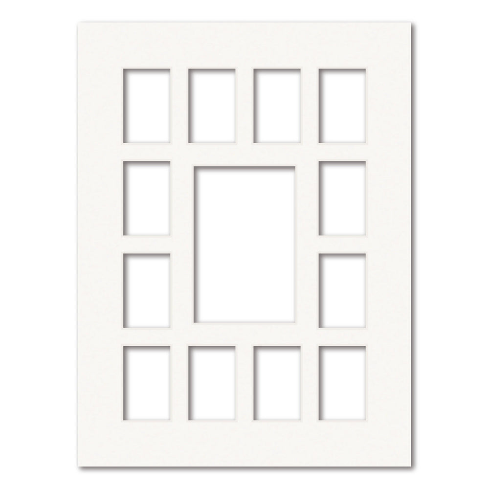 13 Window (2x3 & 4x6in) Collage Photo Mat Board Ice White Acid-Free Mat Board from our Mat Boards collection by Profile Products (Australia) Pty Ltd