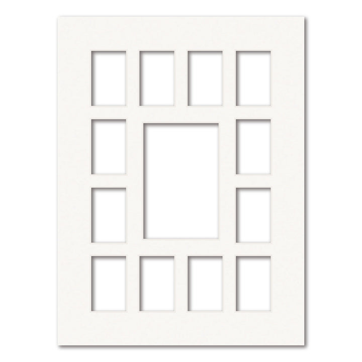 13 Window (2x3 & 4x6in) Collage Photo Mat Board Ice White Acid-Free Mat Board from our Mat Boards collection by Profile Products (Australia) Pty Ltd