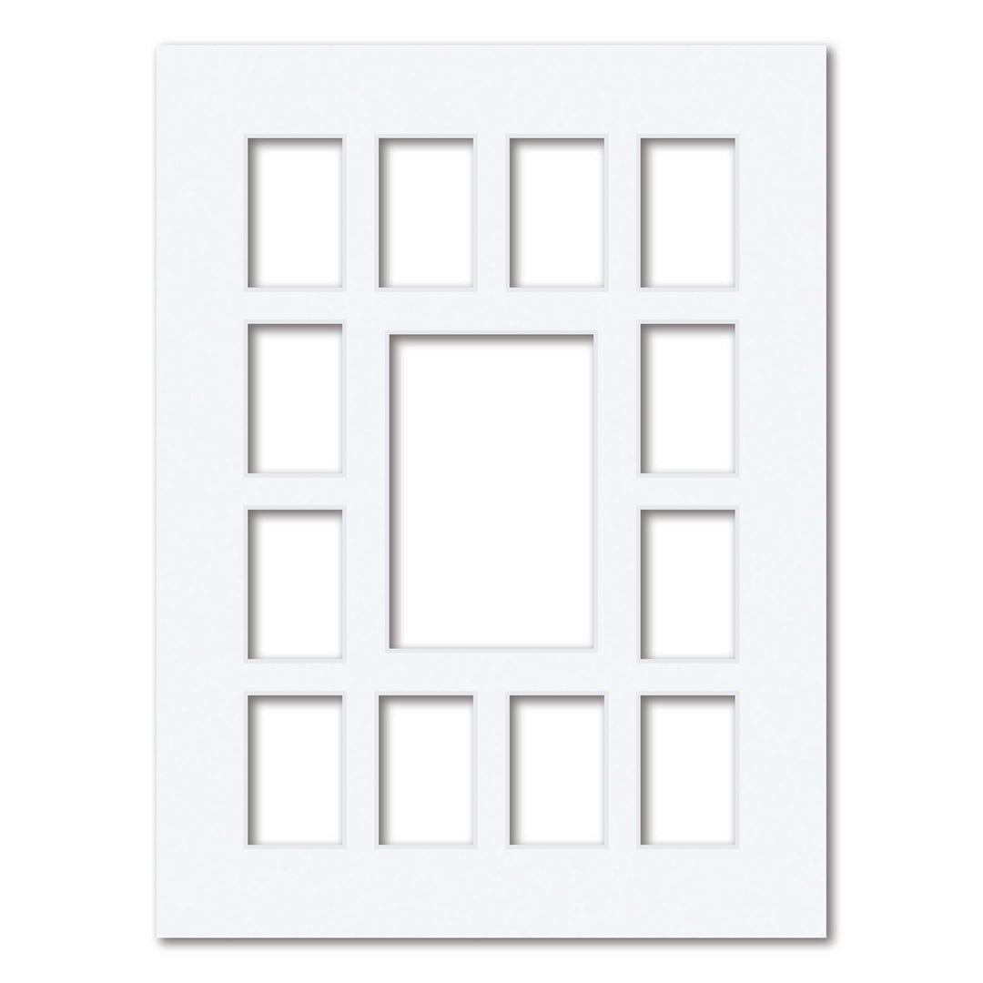 13 Window (2x3 & 4x6in) Collage Photo Mat Board Ultimate White Acid-Free Mat Board from our Mat Boards collection by Profile Products (Australia) Pty Ltd