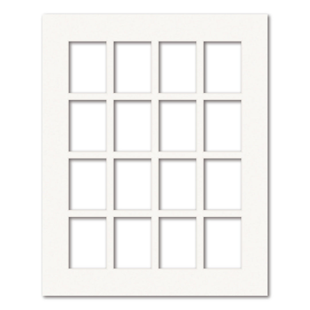 16 Window (3x4in) Collage Photo Mat Board Ice White Acid-Free Mat Board from our Mat Boards collection by Profile Products (Australia) Pty Ltd