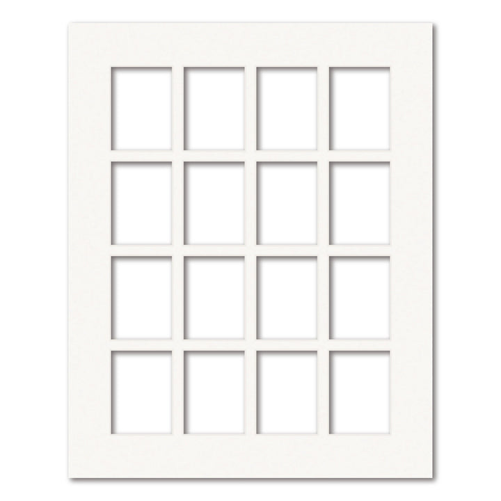 16 Window (3x4in) Collage Photo Mat Board Ice White Acid-Free Mat Board from our Mat Boards collection by Profile Products (Australia) Pty Ltd