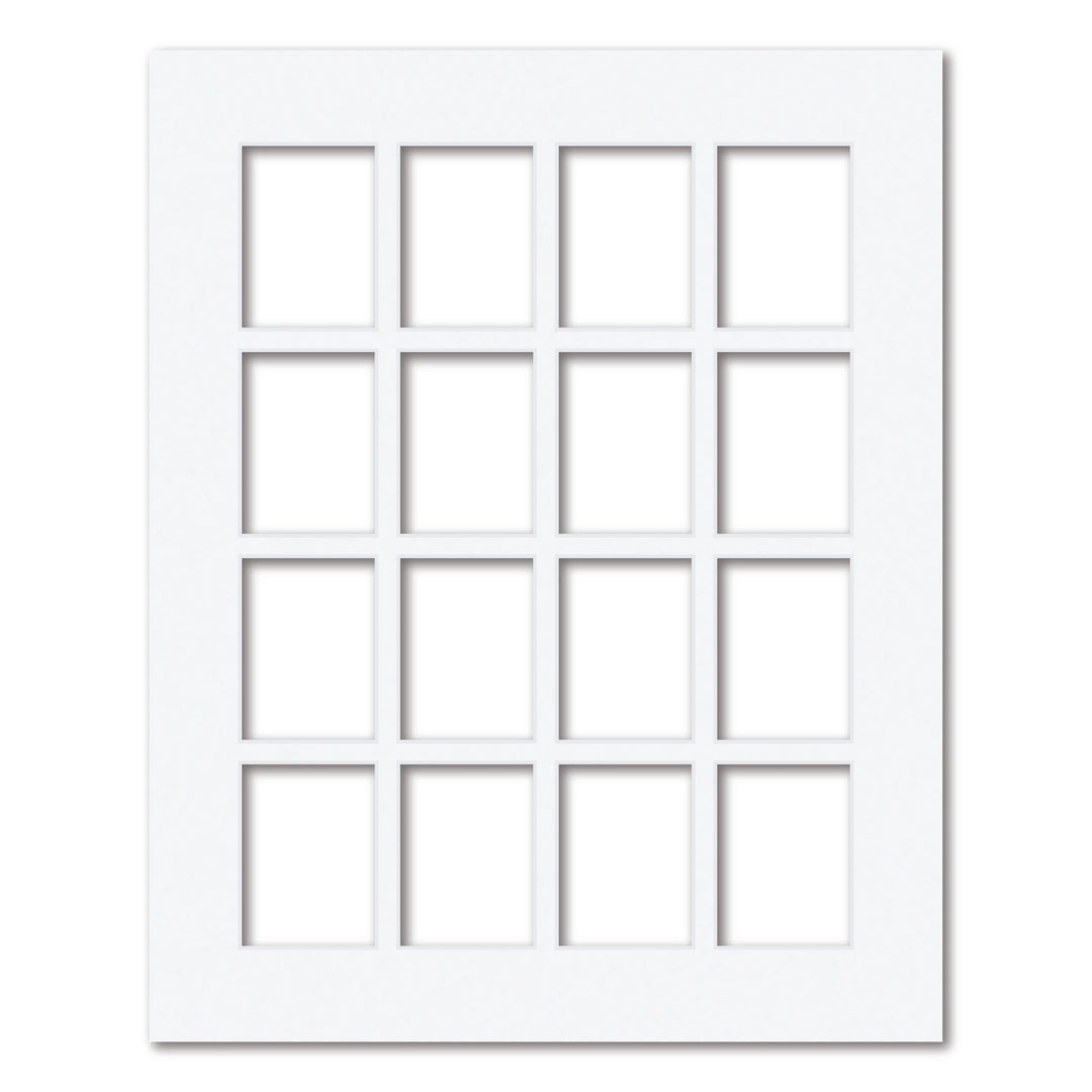 16 Window (3x4in) Collage Photo Mat Board Ultimate White Acid-Free Mat Board from our Mat Boards collection by Profile Products (Australia) Pty Ltd