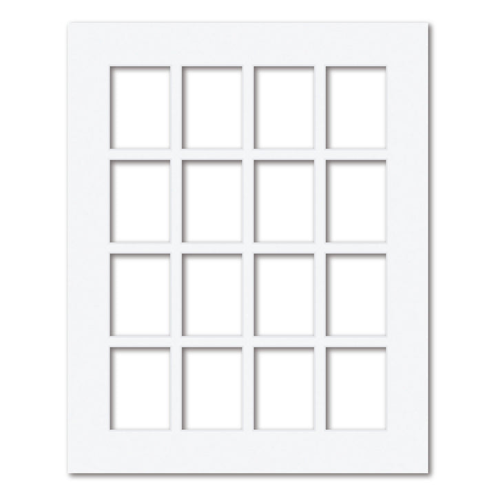 16 Window (3x4in) Collage Photo Mat Board Ultimate White Acid-Free Mat Board from our Mat Boards collection by Profile Products (Australia) Pty Ltd