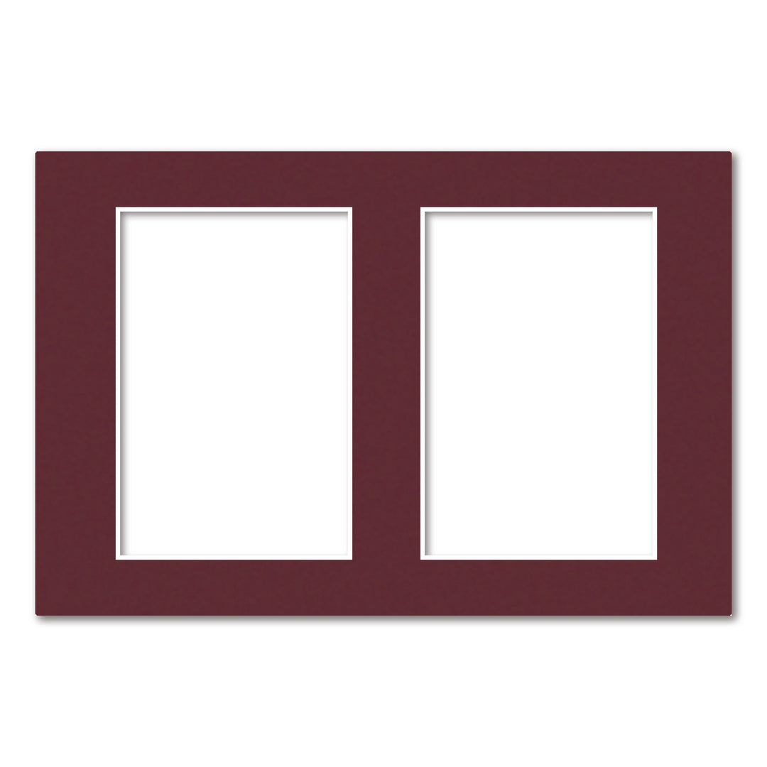 2 Window (4x6in) Collage Photo Mat Board Burgundy Maroon Acid-Free Mat Board from our Mat Boards collection by Profile Products (Australia) Pty Ltd