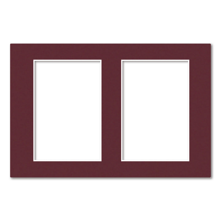 2 Window (4x6in) Collage Photo Mat Board Burgundy Maroon Acid-Free Mat Board from our Mat Boards collection by Profile Products (Australia) Pty Ltd