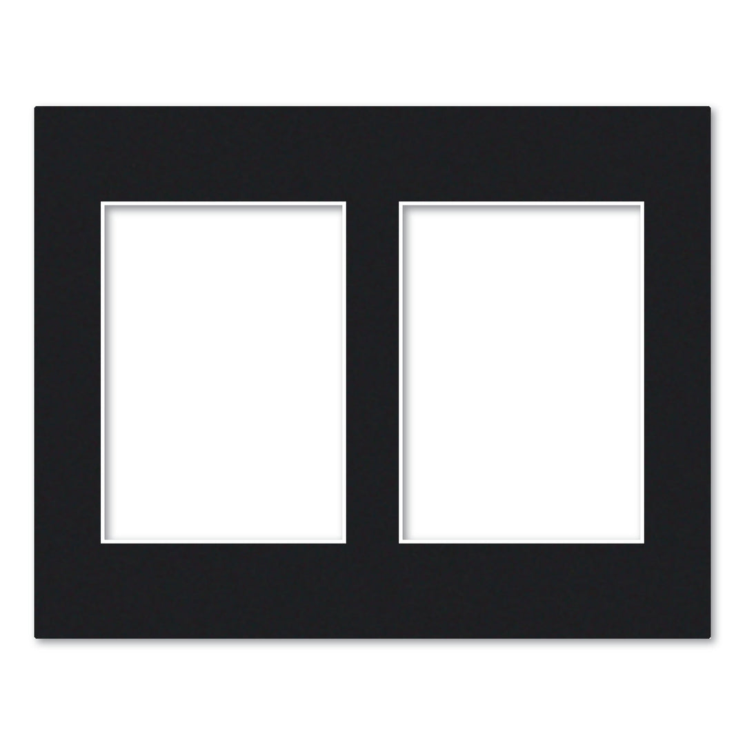 2 Window (5x7in) Collage Photo Mat Board Black Acid-Free Mat Board from our Mat Boards collection by Profile Products (Australia) Pty Ltd