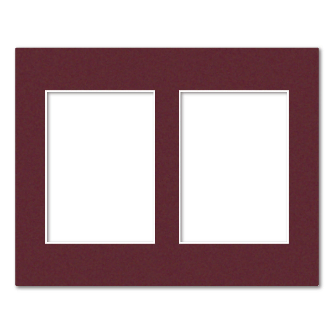 2 Window (5x7in) Collage Photo Mat Board Burgundy Maroon Acid-Free Mat Board from our Mat Boards collection by Profile Products (Australia) Pty Ltd