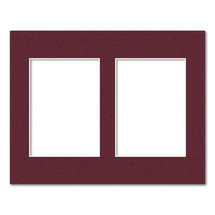 2 Window (5x7in) Collage Photo Mat Board Burgundy Maroon Acid-Free Mat Board from our Mat Boards collection by Profile Products (Australia) Pty Ltd