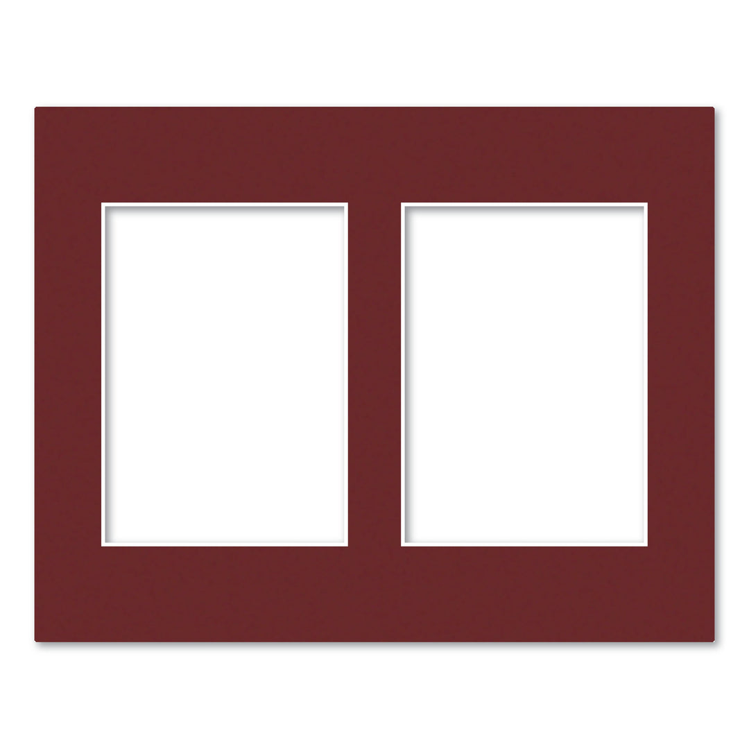 2 Window (5x7in) Collage Photo Mat Board Burgundy Maroon Acid-Free Mat Board from our Mat Boards collection by Profile Products (Australia) Pty Ltd