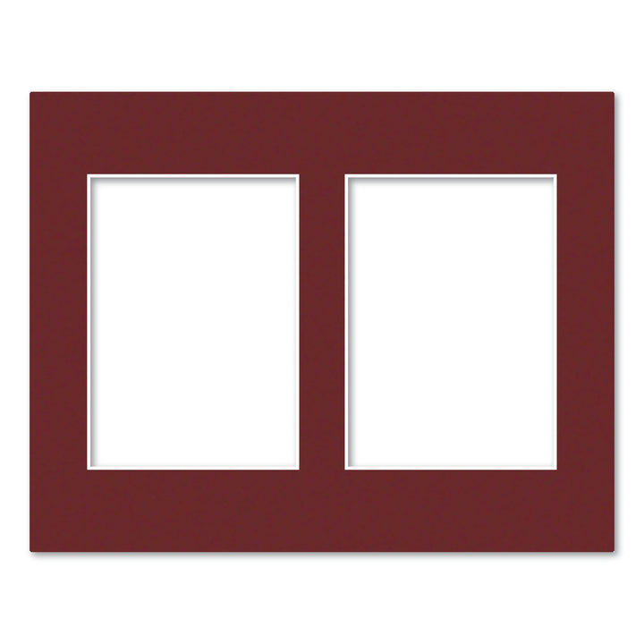 2 Window (5x7in) Collage Photo Mat Board Burgundy Maroon Acid-Free Mat Board from our Mat Boards collection by Profile Products (Australia) Pty Ltd