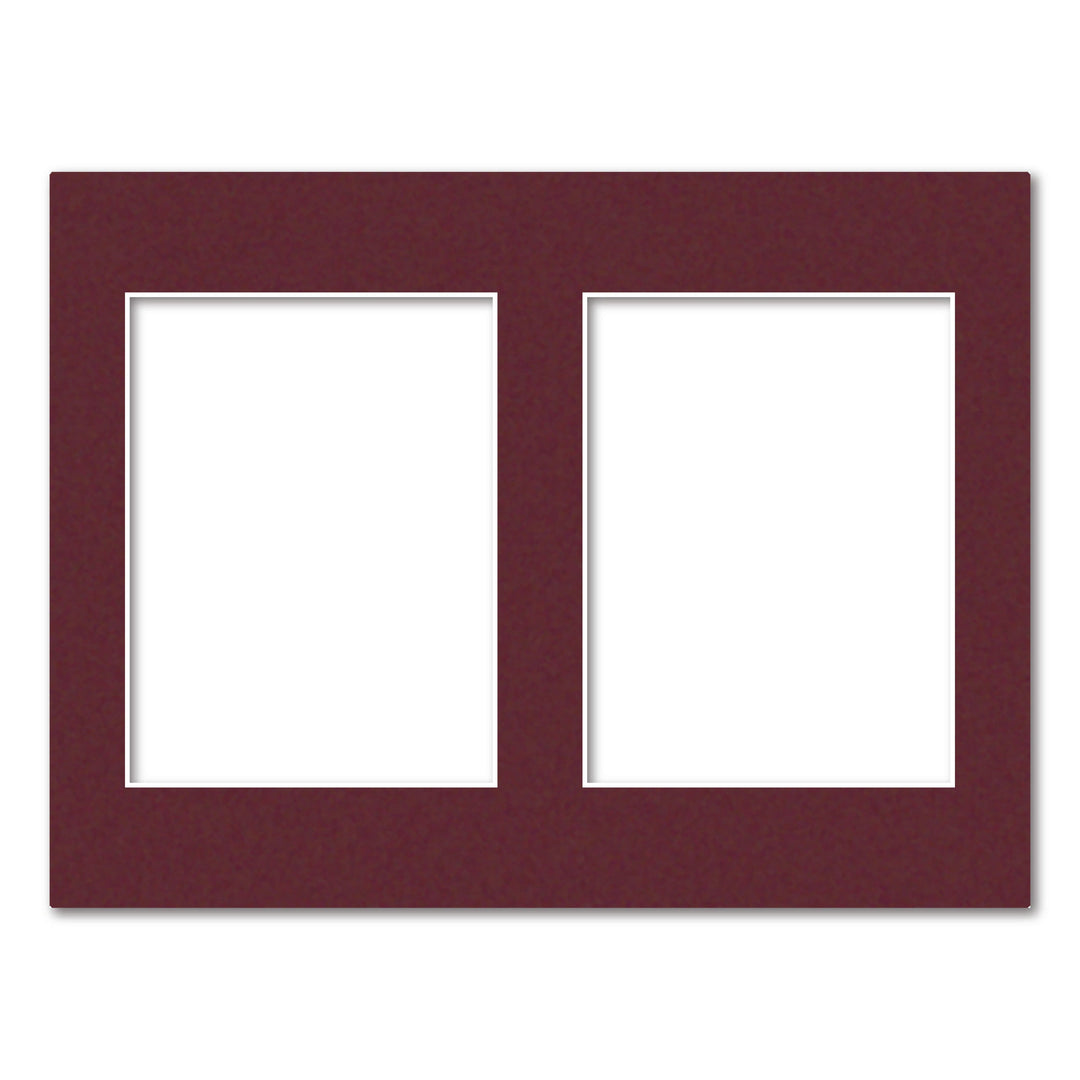 2 Window (6x8in) Collage Photo Mat Board Burgundy Maroon Acid-Free Mat Board from our Mat Boards collection by Profile Products (Australia) Pty Ltd