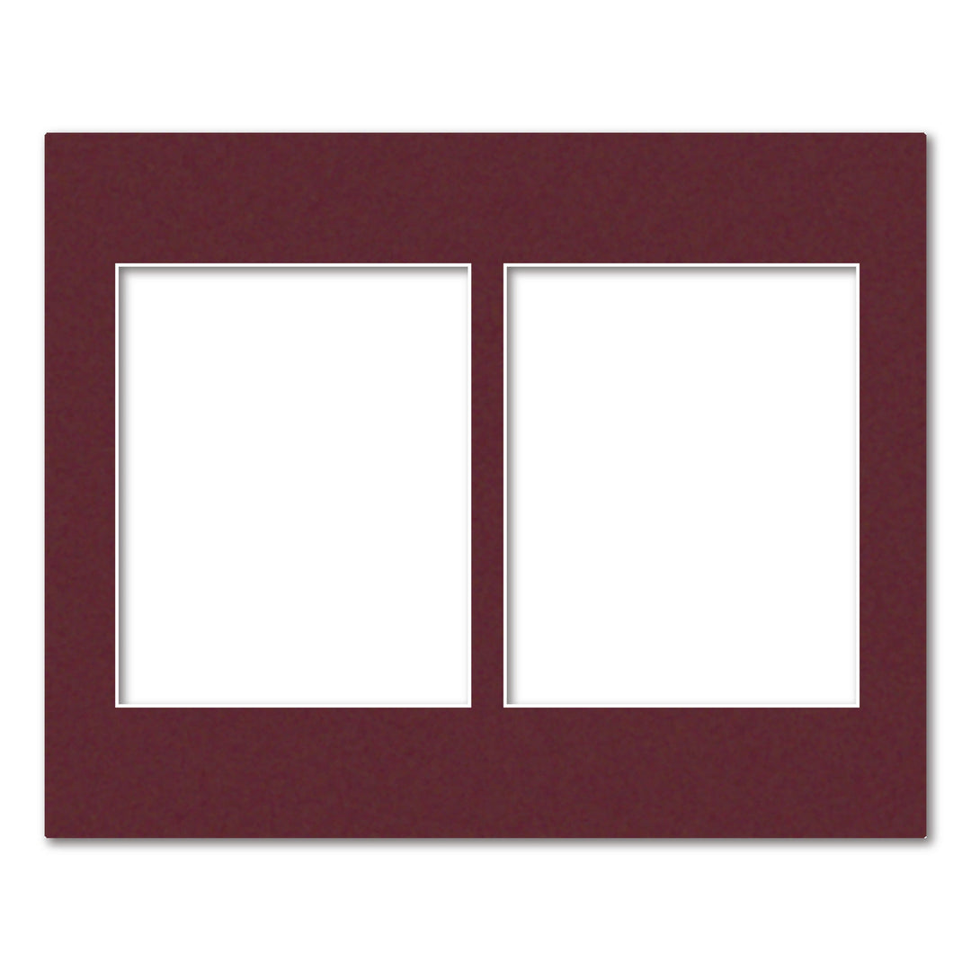 2 Window (8x10in) Collage Photo Mat Board Burgundy Maroon Acid-Free Mat Board from our Mat Boards collection by Profile Products (Australia) Pty Ltd