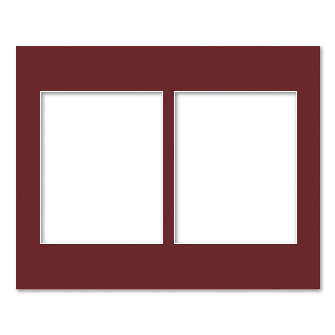 2 Window (8x10in) Collage Photo Mat Board Burgundy Maroon Acid-Free Mat Board from our Mat Boards collection by Profile Products (Australia) Pty Ltd