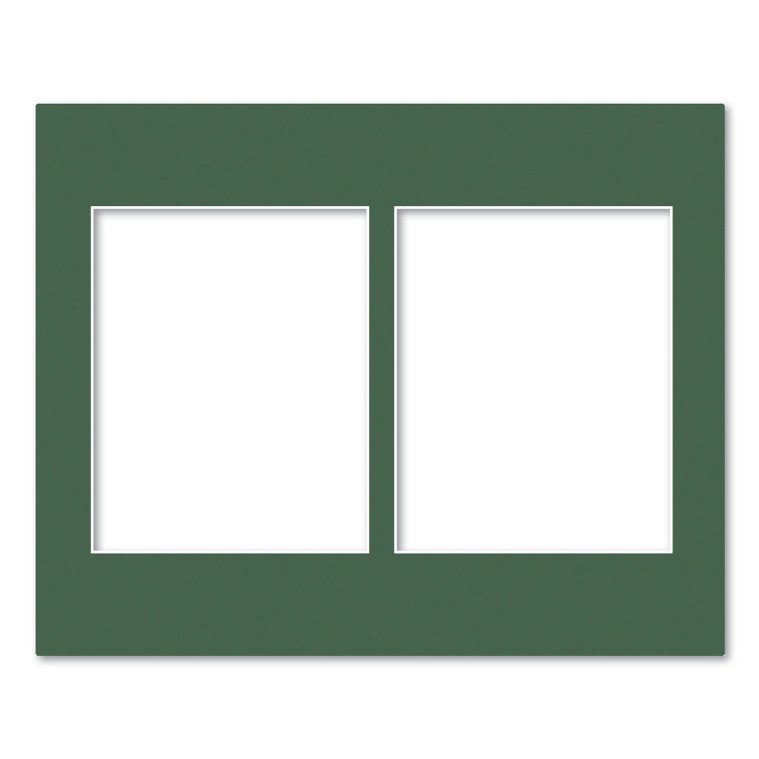 2 Window (8x10in) Collage Photo Mat Board Federation Green Acid-Free Mat Board from our Mat Boards collection by Profile Products (Australia) Pty Ltd