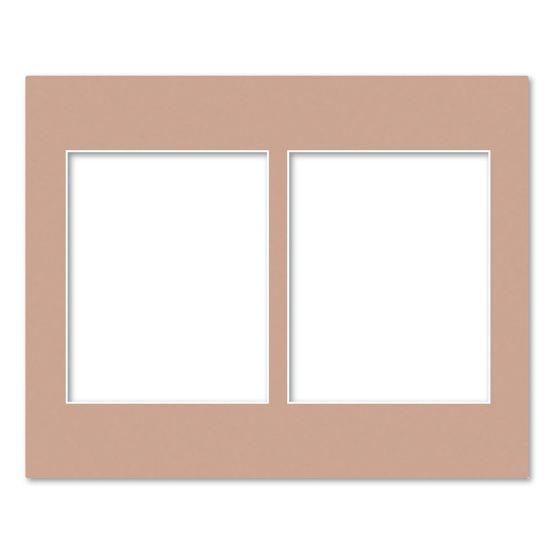 2 Window (8x10in) Collage Photo Mat Board Latte Brown Acid-Free Mat Board from our Mat Boards collection by Profile Products (Australia) Pty Ltd