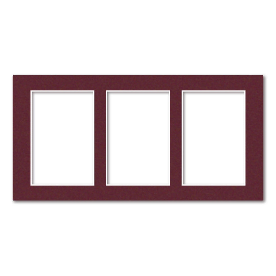 3 Window (4x6in) Collage Photo Mat Board Burgundy Maroon Acid-Free Mat Board from our Mat Boards collection by Profile Products (Australia) Pty Ltd
