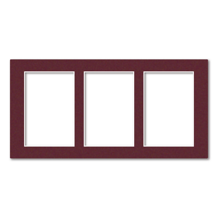 3 Window (4x6in) Collage Photo Mat Board Burgundy Maroon Acid-Free Mat Board from our Mat Boards collection by Profile Products (Australia) Pty Ltd