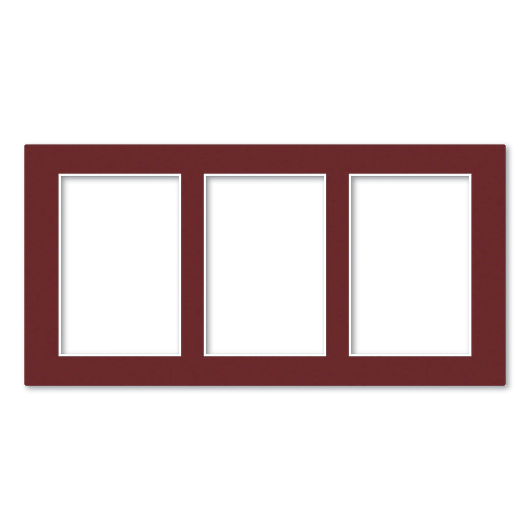 3 Window (4x6in) Collage Photo Mat Board Burgundy Maroon Acid-Free Mat Board from our Mat Boards collection by Profile Products (Australia) Pty Ltd