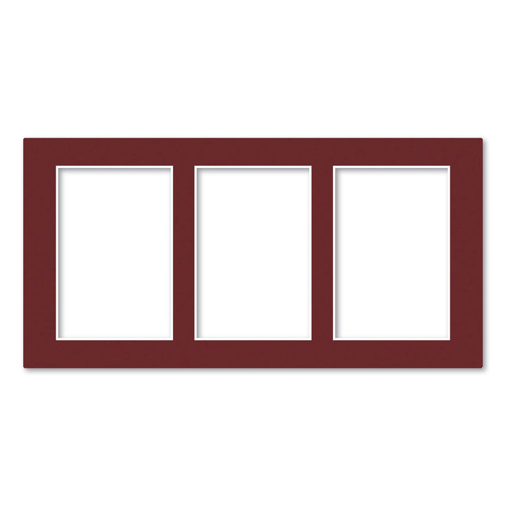 3 Window (4x6in) Collage Photo Mat Board Burgundy Maroon Acid-Free Mat Board from our Mat Boards collection by Profile Products (Australia) Pty Ltd