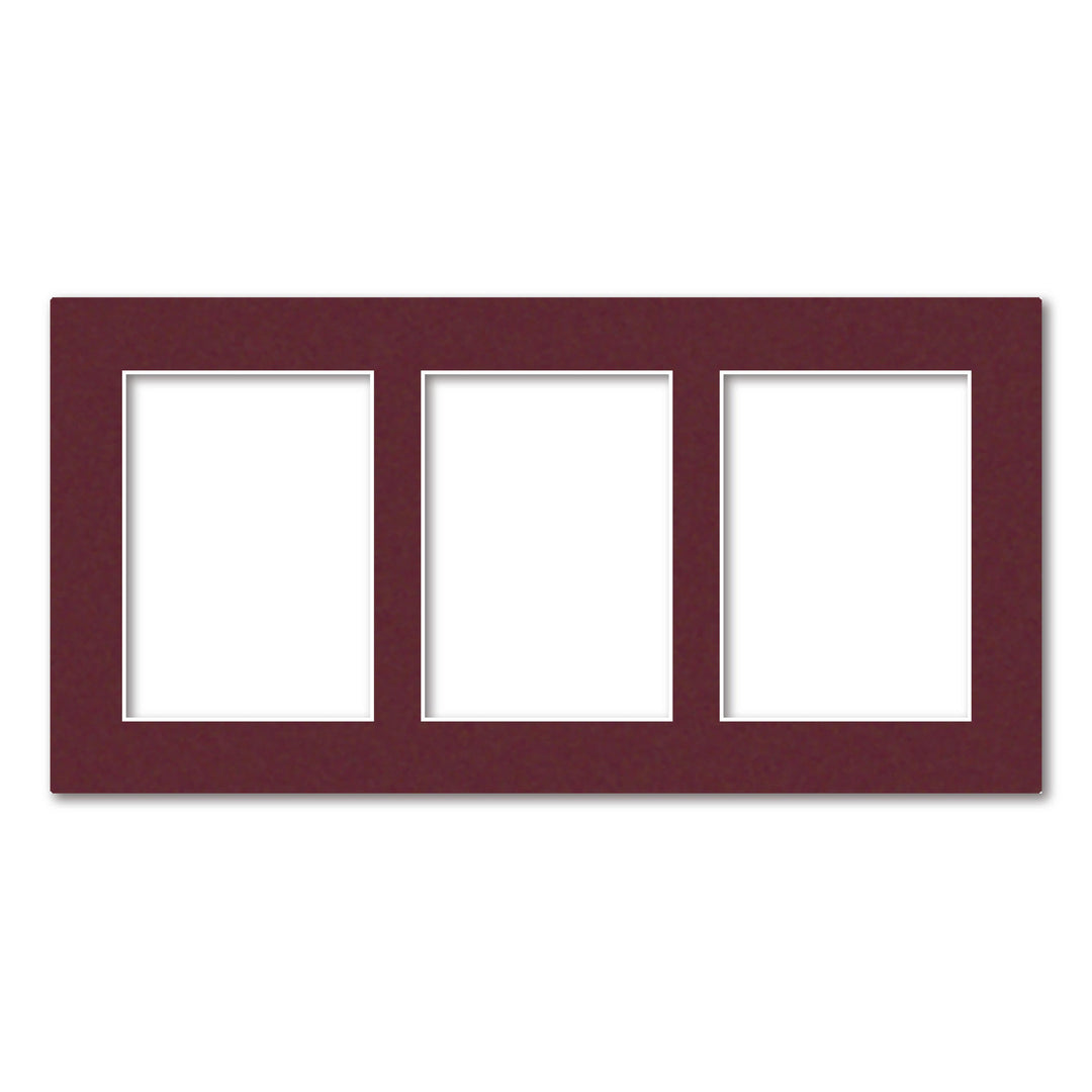 3 Window (5x7in) Collage Photo Mat Board Burgundy Maroon Acid-Free Mat Board from our Mat Boards collection by Profile Products (Australia) Pty Ltd
