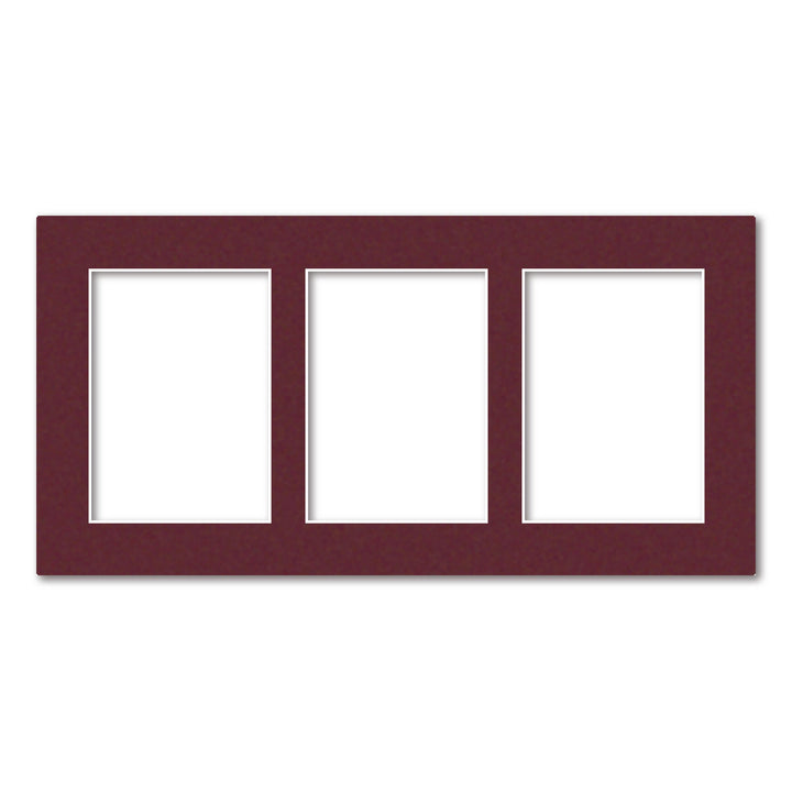 3 Window (5x7in) Collage Photo Mat Board Burgundy Maroon Acid-Free Mat Board from our Mat Boards collection by Profile Products (Australia) Pty Ltd