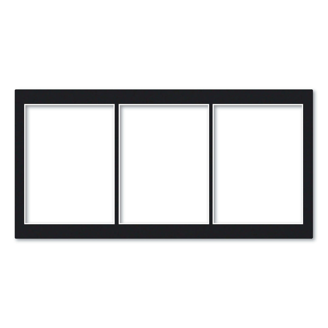 3 Window (6x8in) Collage Photo Mat Board Black Acid-Free Mat Board from our Mat Boards collection by Profile Products (Australia) Pty Ltd