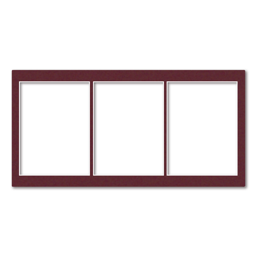 3 Window (6x8in) Collage Photo Mat Board Burgundy Maroon Acid-Free Mat Board from our Mat Boards collection by Profile Products (Australia) Pty Ltd