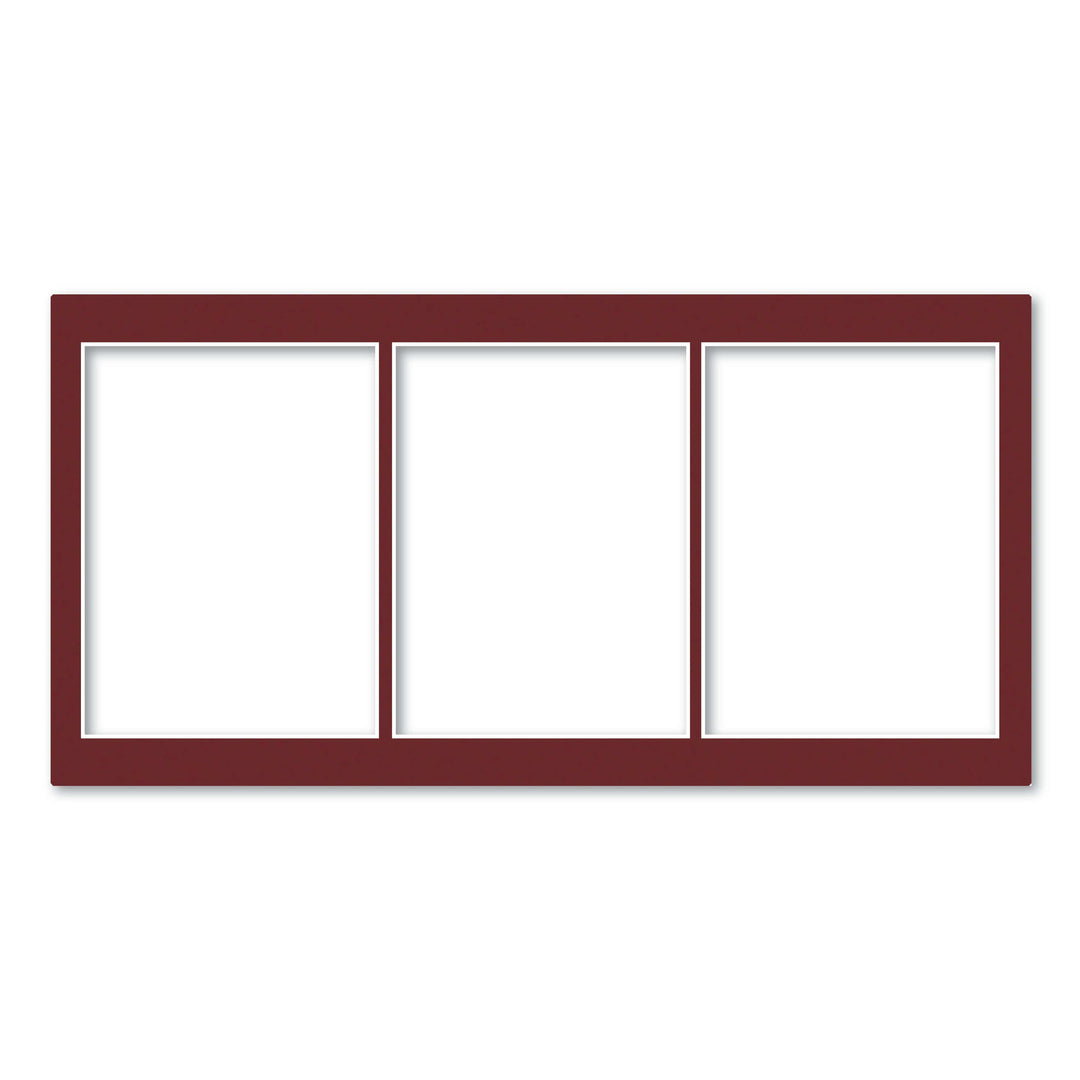 3 Window (6x8in) Collage Photo Mat Board Burgundy Maroon Acid-Free Mat Board from our Mat Boards collection by Profile Products (Australia) Pty Ltd