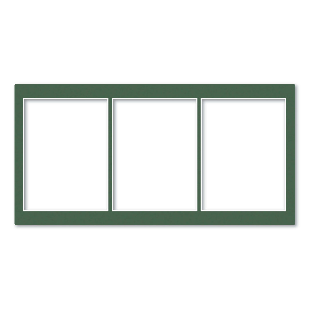 3 Window (6x8in) Collage Photo Mat Board Federation Green Acid-Free Mat Board from our Mat Boards collection by Profile Products (Australia) Pty Ltd