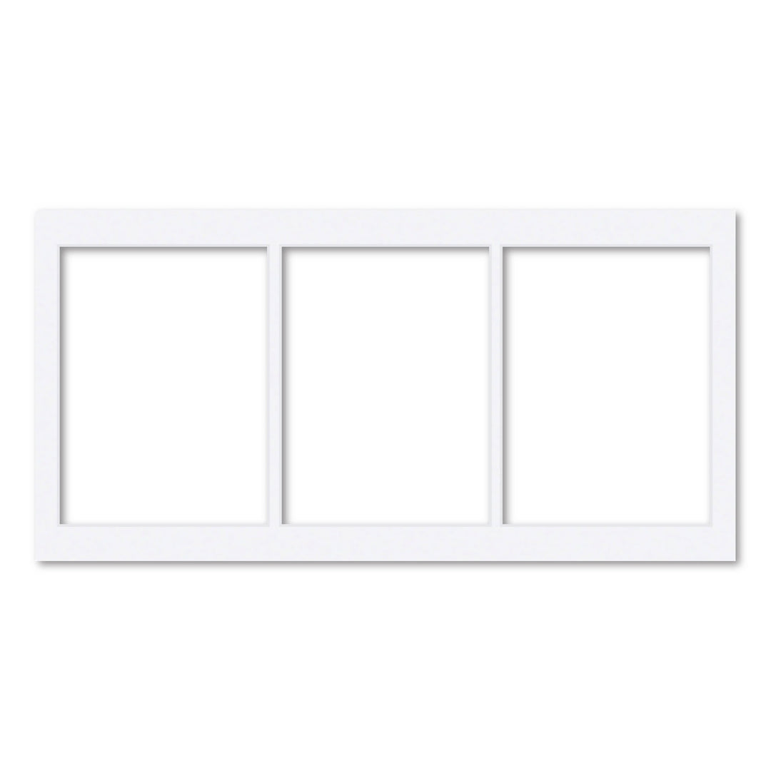 3 Window (6x8in) Collage Photo Mat Board Ultimate White Acid-Free Mat Board from our Mat Boards collection by Profile Products (Australia) Pty Ltd