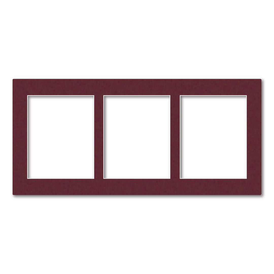 3 Window (8x10in) Collage Photo Mat Board Burgundy Maroon Acid-Free Mat Board from our Mat Boards collection by Profile Products (Australia) Pty Ltd