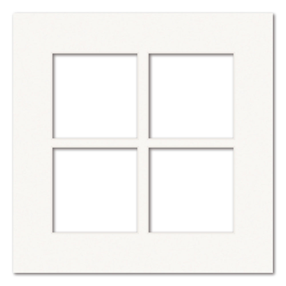 4 Window (4x4in) Square Collage Photo Mat Board Ice White Acid-Free Mat Board from our Mat Boards collection by Profile Products (Australia) Pty Ltd