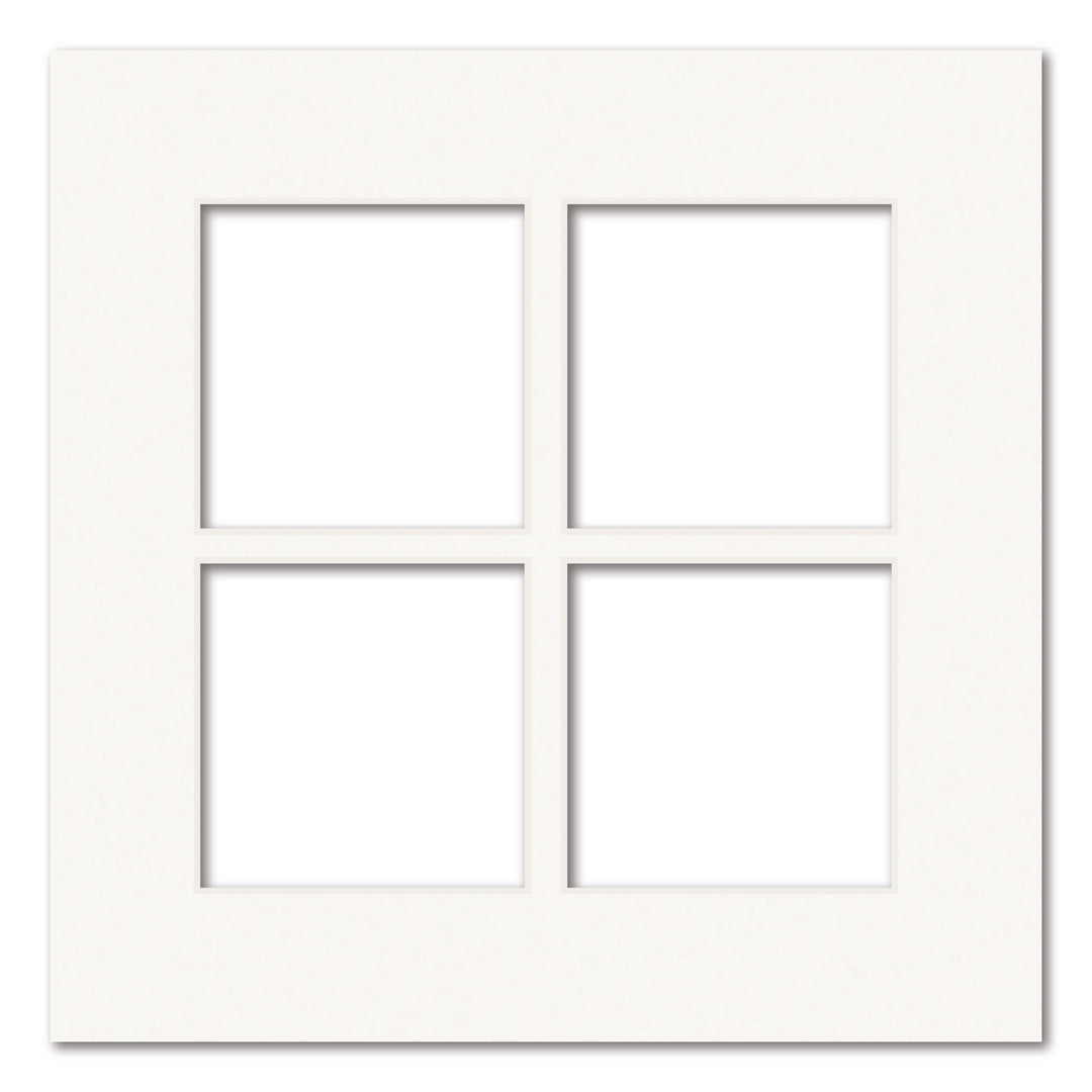 4 Window (4x4in) Square Collage Photo Mat Board Ice White Acid-Free Mat Board from our Mat Boards collection by Profile Products (Australia) Pty Ltd