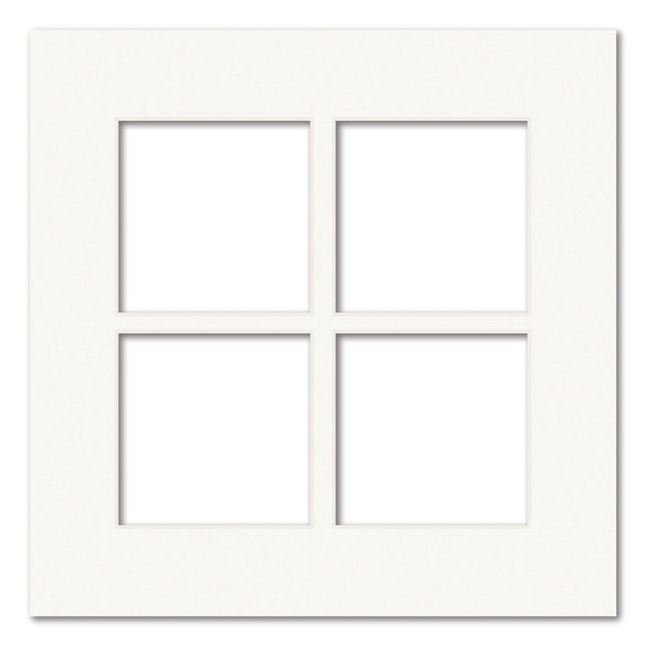 4 Window (4x4in) Square Collage Photo Mat Board Ice White Acid-Free Mat Board from our Mat Boards collection by Profile Products (Australia) Pty Ltd