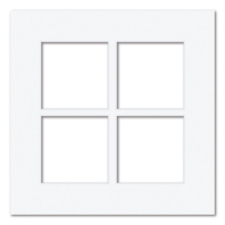 4 Window (4x4in) Square Collage Photo Mat Board Ultimate White Acid-Free Mat Board from our Mat Boards collection by Profile Products (Australia) Pty Ltd