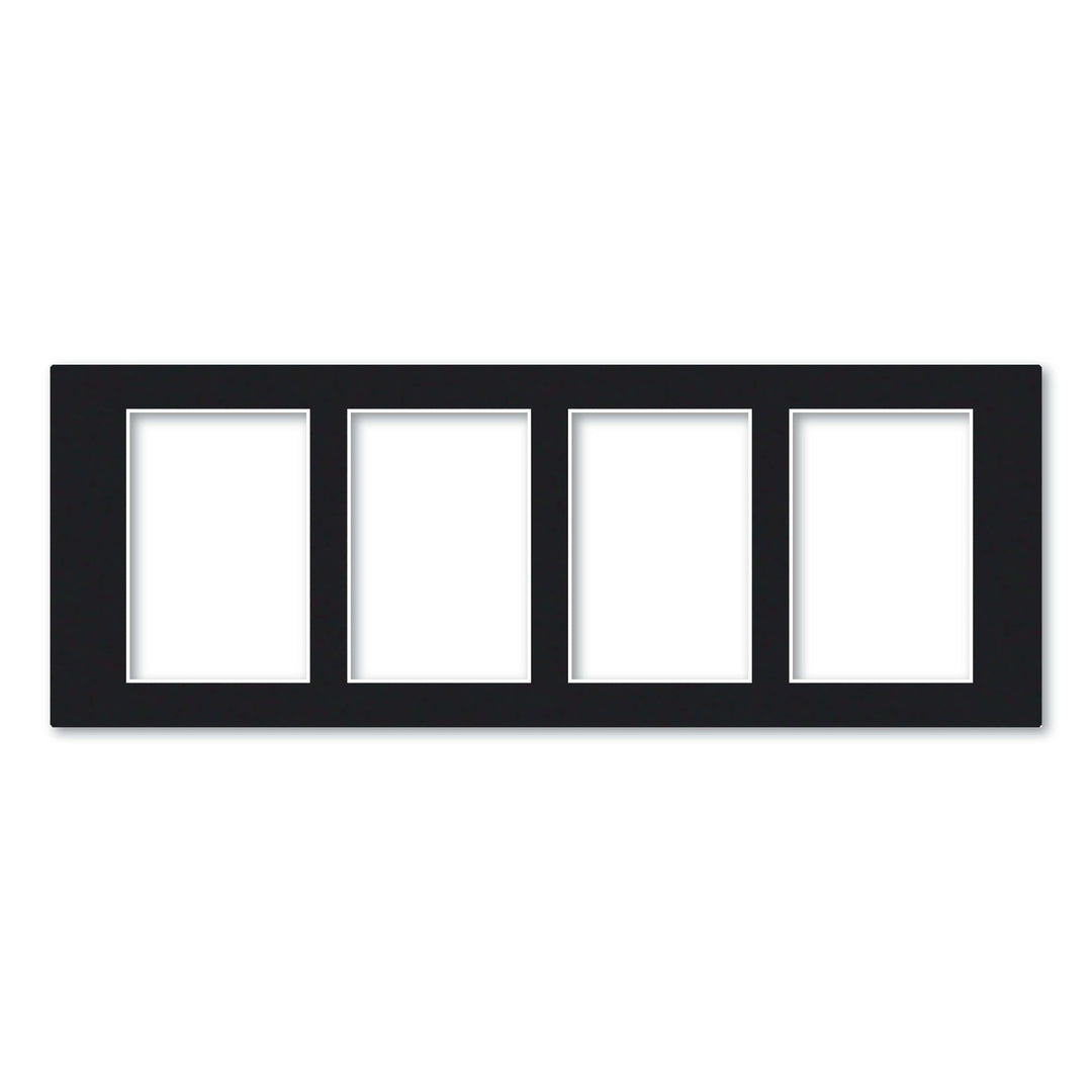 4 Window (4x6in) Collage Photo Mat Board Black Acid-Free Mat Board from our Mat Boards collection by Profile Products (Australia) Pty Ltd