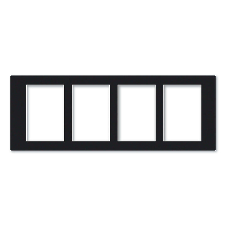 4 Window (4x6in) Collage Photo Mat Board Black Acid-Free Mat Board from our Mat Boards collection by Profile Products (Australia) Pty Ltd