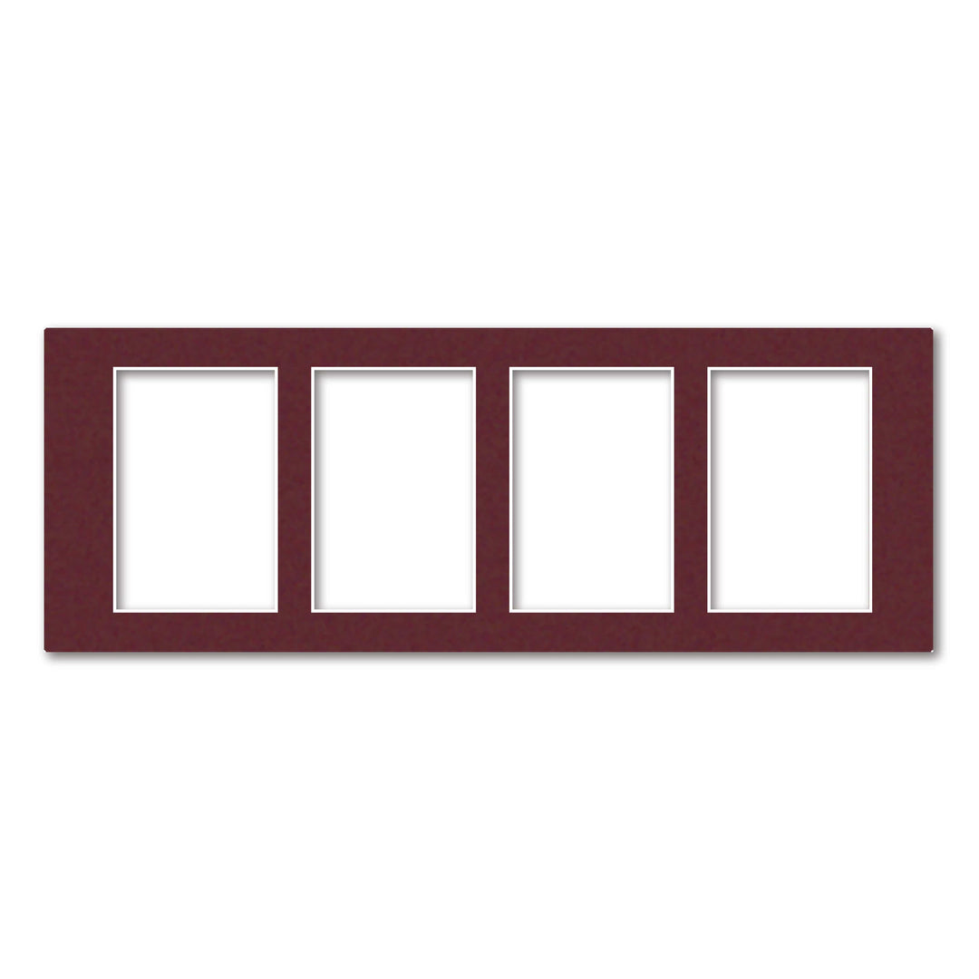 4 Window (4x6in) Collage Photo Mat Board Burgundy Maroon Acid-Free Mat Board from our Mat Boards collection by Profile Products (Australia) Pty Ltd
