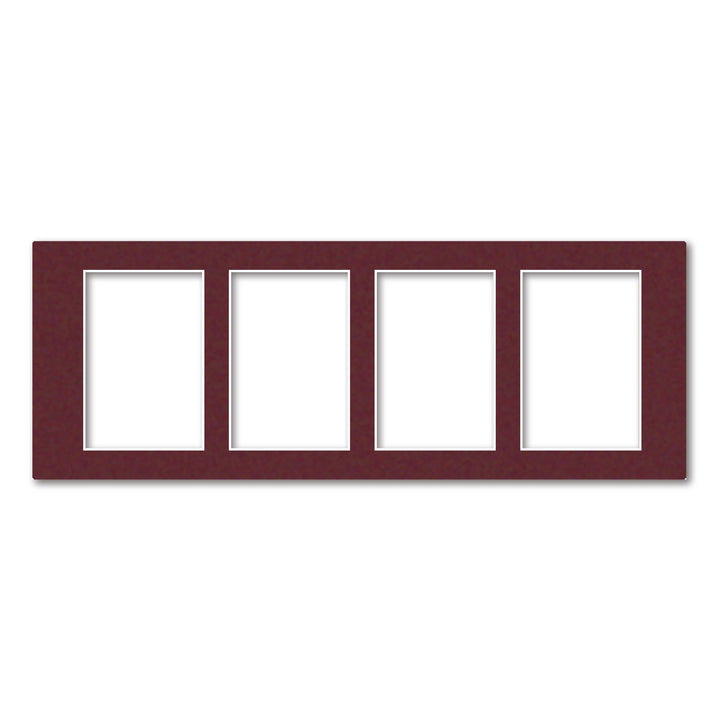 4 Window (4x6in) Collage Photo Mat Board Burgundy Maroon Acid-Free Mat Board from our Mat Boards collection by Profile Products (Australia) Pty Ltd